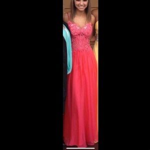 Size 2 coral lace prom dress